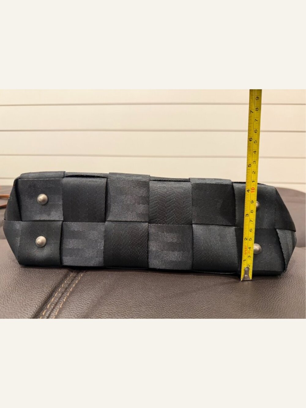Harveys Original Seatbelt Bag Large Tote Black Woven Made in USA - Picture 11 of 11
